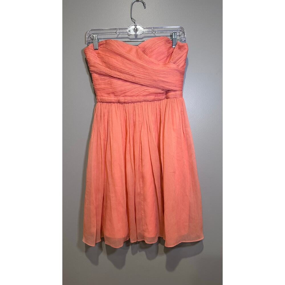 J. Crew Marbella Strapless Silk Chiffon Mini Dress Size 2 Homecoming Formal - Picture 3 of 13